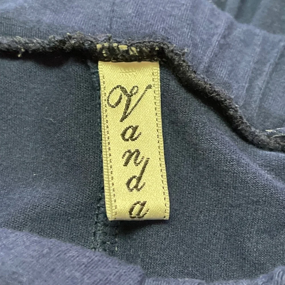 Women's Ultra Wide Leg Pants Small Navy High Rise Pleated Pull On Palazzo‎